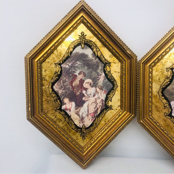 Vintage Gold Wood Glass Framed Prints Baroque Victorian - Picture 2 of 16